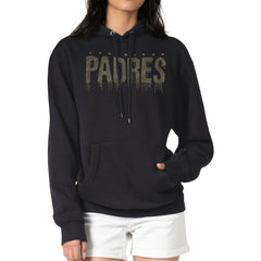 San Diego Padres G-III 4Her by Carl Banks Women's Metallic Drop Fleece Hoodie Lifestyle