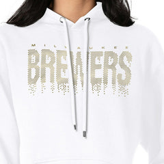 Milwaukee Brewers G-III 4Her by Carl Banks Women's Metallic Drop Fleece Hoodie Online