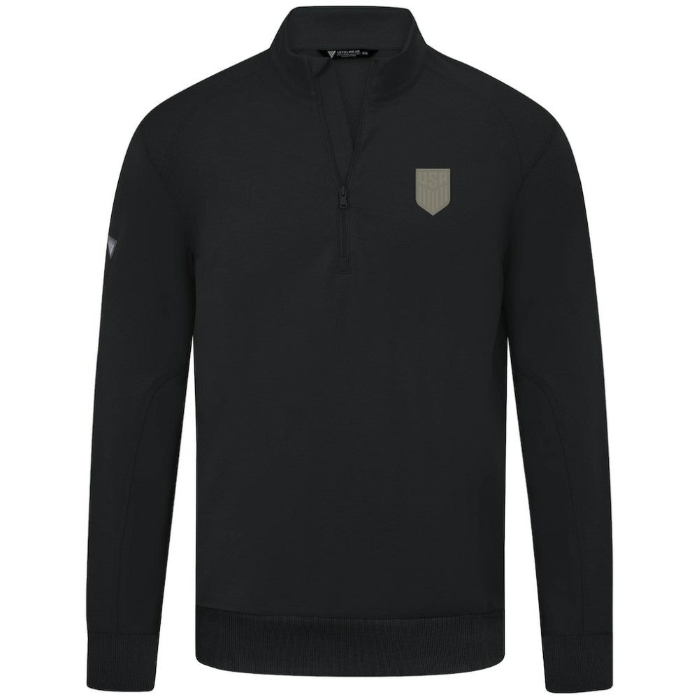 USMNT Levelwear Copper Upright Quarter-Zip Tri-Blend Fleece - Black