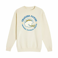 Los Angeles Chargers The Wild Collective Unisex Charger Power Fleece Sweatshirt Cream - NFL