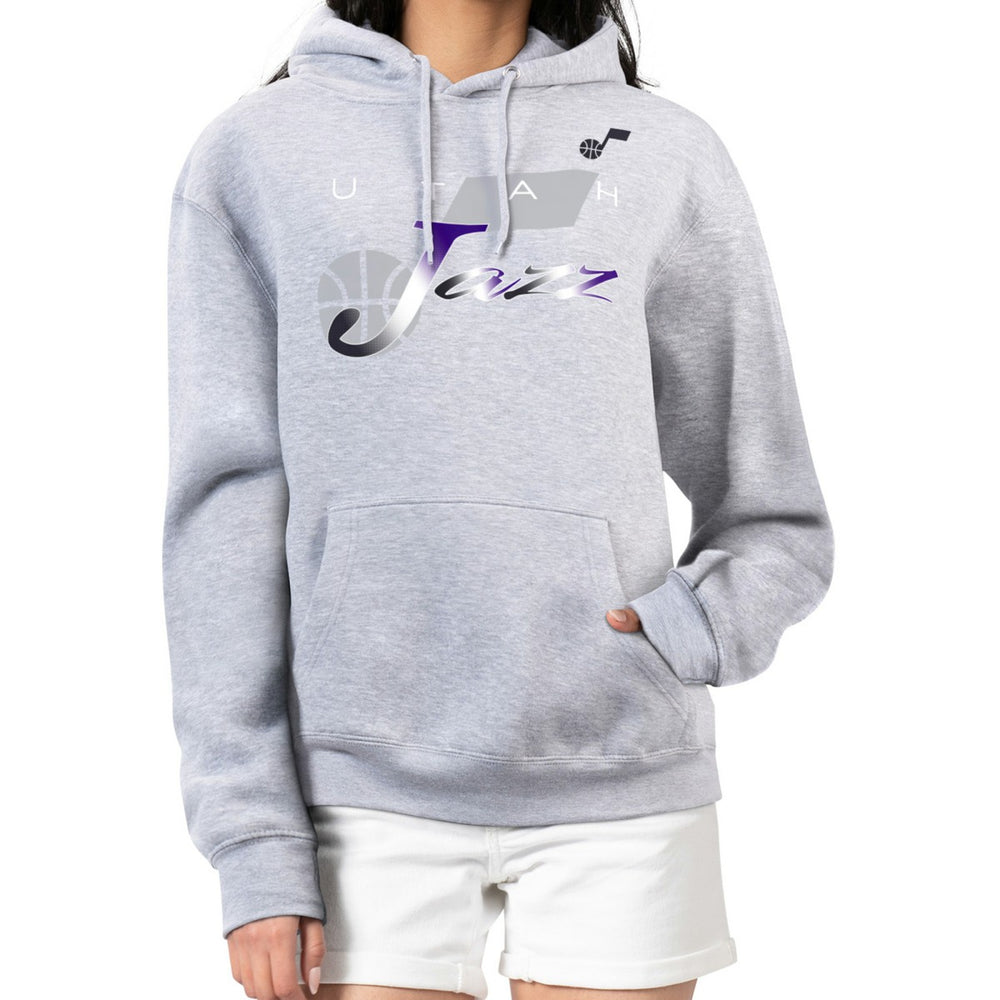 NBA - Utah Jazz G-III 4Her by Carl Banks Women's Shadow Logo Tri-Blend Fleece Hoodie - Gray