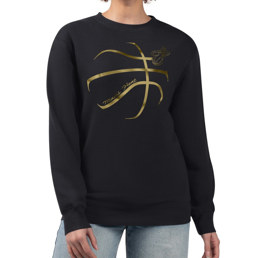 NBA - Miami Heat G-III 4Her by Carl Banks Women's Metallic Print Basketball Sketch Fleece Sweatshirt - Black