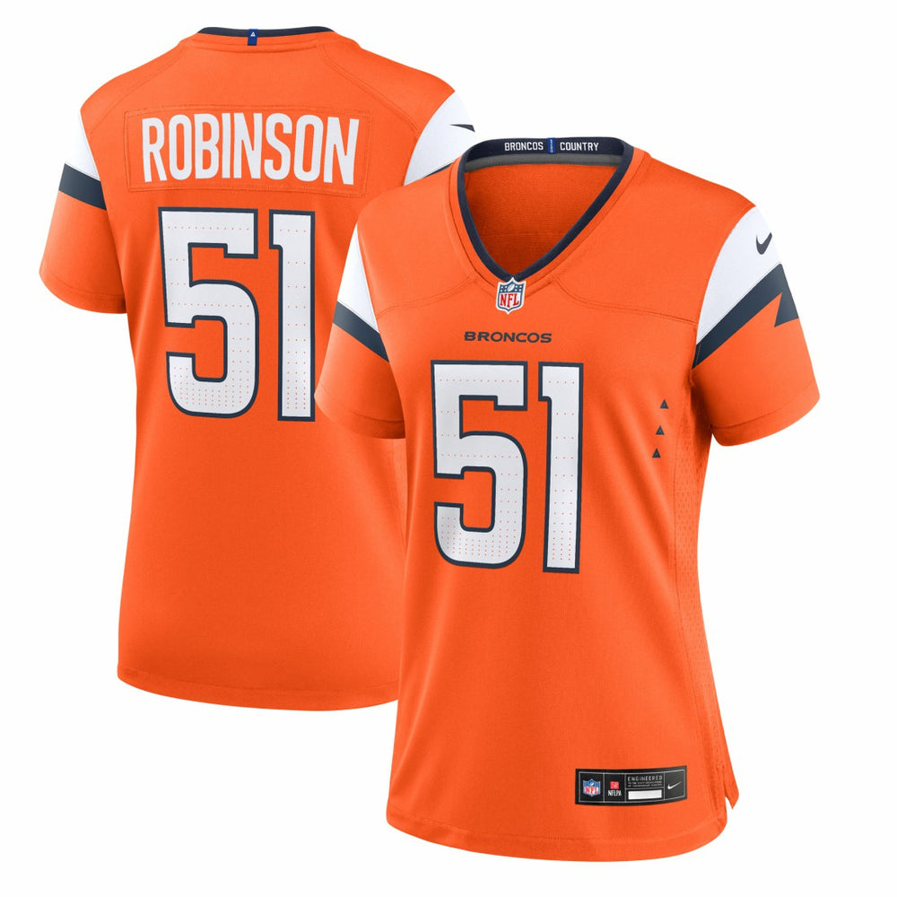 Que Robinson Denver Broncos Women's Team Game Jersey Orange - Nike