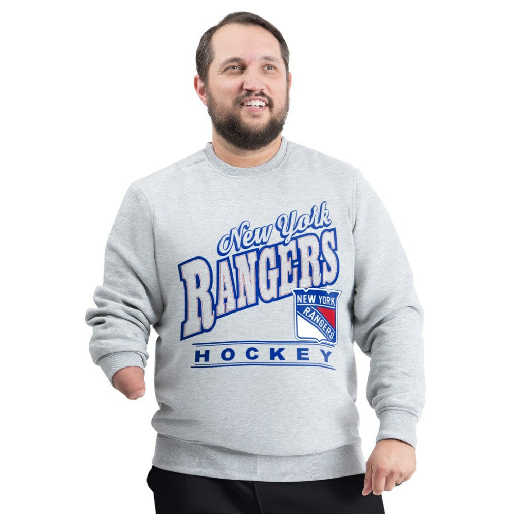 New York Rangers G-III Sports by Carl Banks Adaptive Headliner Fleece Sweatshirt Gray