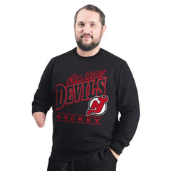New Jersey Devils - G-III Sports by Carl Banks Adaptive Headliner Fleece Sweatshirt Black