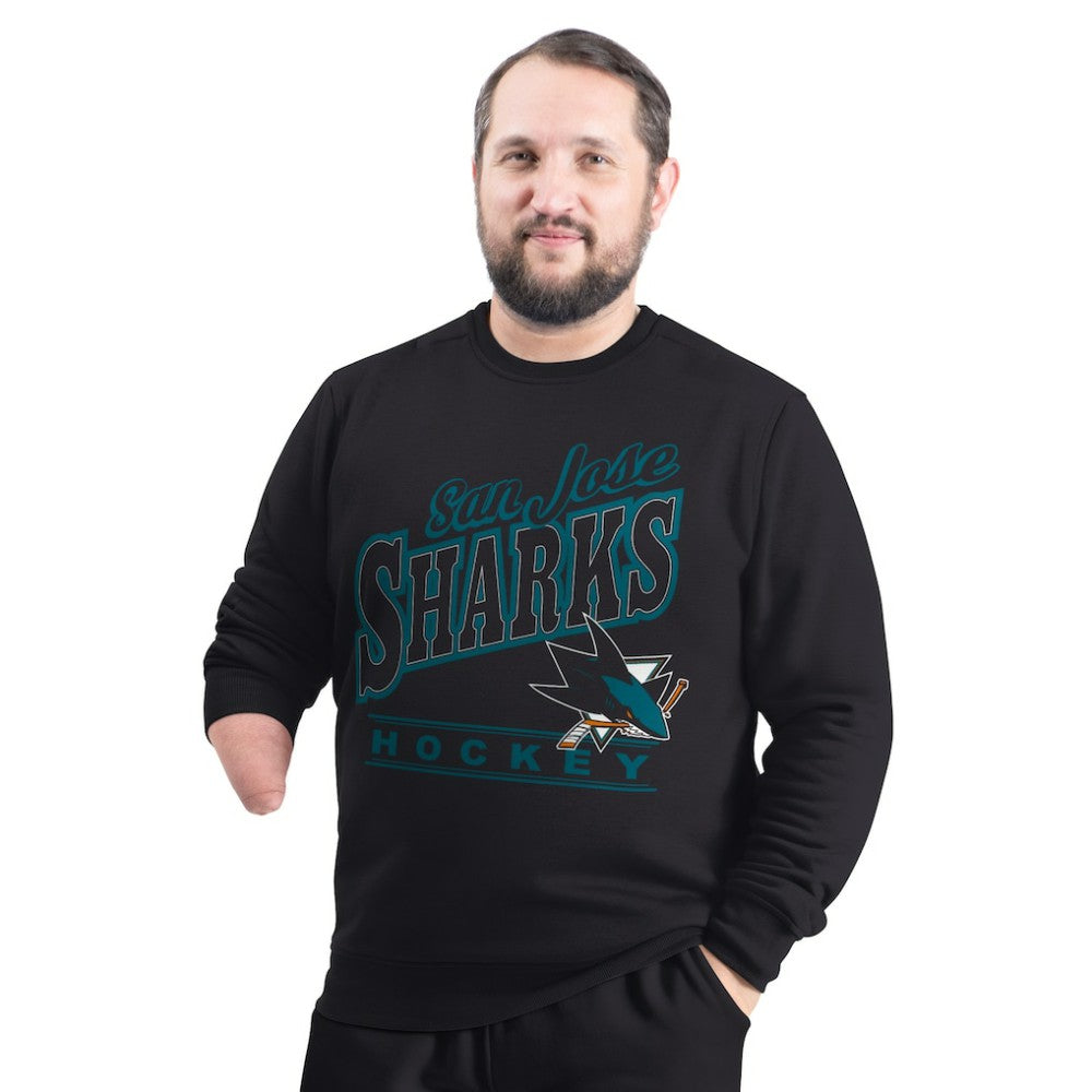 San Jose Sharks - G-III Sports by Carl Banks Adaptive Headliner Fleece Sweatshirt Black