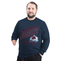 Colorado Avalanche - G-III Sports by Carl Banks Adaptive Headliner Fleece Sweatshirt Navy
