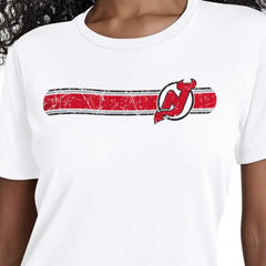 New Jersey Devils - Starter Women's Team Stripe T-Shirt White