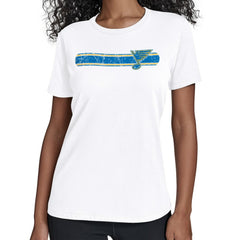 St. Louis Blues - Starter Women's Team Stripe T-Shirt White