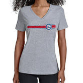 NBA - Philadelphia 76ers Starter Women's Team Stripe V-Neck T-Shirt - Gray