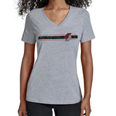 NBA - Portland Trail Blazers Starter Women's Team Stripe V-Neck T-Shirt - Gray