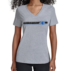 NBA - Orlando Magic Starter Women's Team Stripe V-Neck T-Shirt - Gray