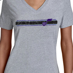 NBA - Utah Jazz Starter Women's Team Stripe V-Neck T-Shirt - Gray