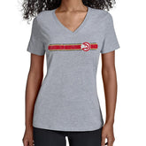 NBA - Atlanta Hawks Starter Women's Team Stripe V-Neck T-Shirt - Gray
