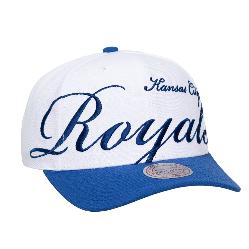 Kansas City Royals Mitchell & Ness Unisex XL Script Pro Crown Snapback Hat Clearance