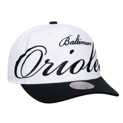 Baltimore Orioles Mitchell & Ness Unisex XL Script Pro Crown Snapback Hat On Sale