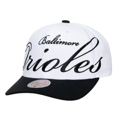Baltimore Orioles Mitchell & Ness Unisex XL Script Pro Crown Snapback Hat On Sale