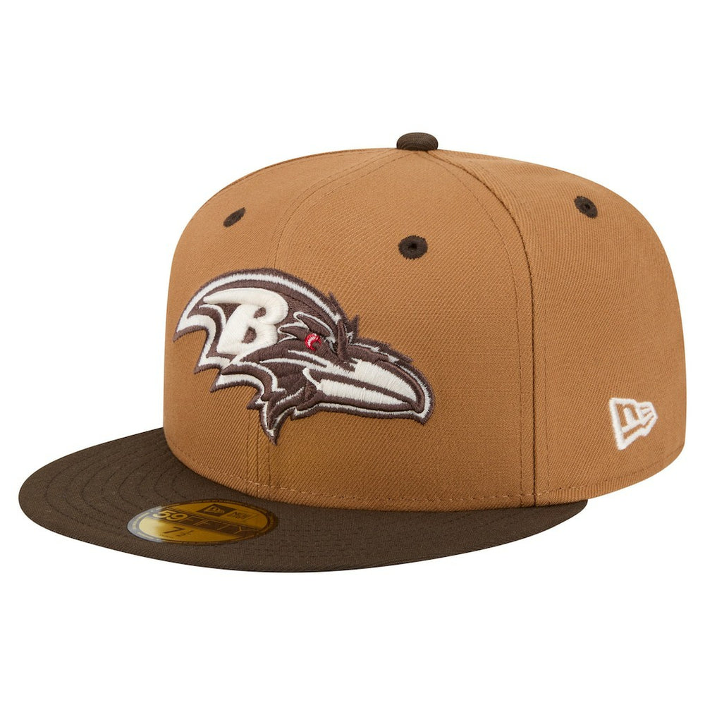 Baltimore Ravens New Era Two-Tone Walnut 59FIFTY Fitted Hat Light Brown/Dark Brown - NFL