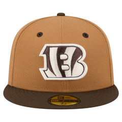 Cincinnati Bengals New Era Two-Tone Walnut 59FIFTY Fitted Hat Light Brown/Dark Brown - NFL
