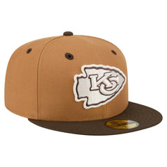 Kansas City Chiefs New Era Two-Tone Walnut 59FIFTY Fitted Hat Light Brown/Dark Brown - NFL
