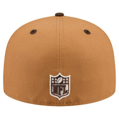 Miami Dolphins New Era Two-Tone Walnut 59FIFTY Fitted Hat Light Brown/Dark Brown - NFL