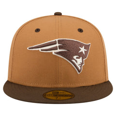 New England Patriots New Era Two-Tone Walnut 59FIFTY Fitted Hat Light Brown/Dark Brown - NFL