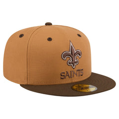 New Orleans Saints New Era Two-Tone Walnut 59FIFTY Fitted Hat Light Brown/Dark Brown - NFL