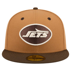 New York Jets New Era Two-Tone Walnut 59FIFTY Fitted Hat Light Brown/Dark Brown - NFL