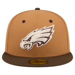 Philadelphia Eagles New Era Two-Tone Walnut 59FIFTY Fitted Hat Light Brown/Dark Brown - NFL