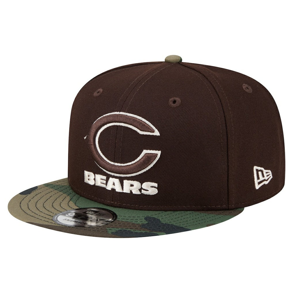 Chicago Bears Adult Burnt Wood Camo 9FIFTY Snapback Hat Dark Brown - NFL