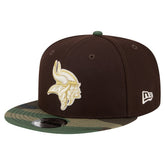 Minnesota Vikings Adult Burnt Wood Camo 9FIFTY Snapback Hat Dark Brown - NFL