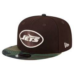 New York Jets Adult Burnt Wood Camo 9FIFTY Snapback Hat Dark Brown - NFL
