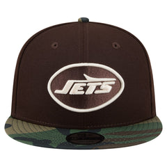 New York Jets Adult Burnt Wood Camo 9FIFTY Snapback Hat Dark Brown - NFL