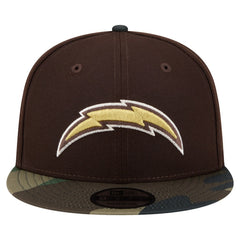 Los Angeles Chargers Adult Burnt Wood Camo 9FIFTY Snapback Hat Dark Brown - NFL