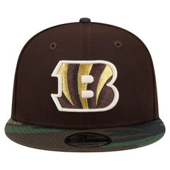 Cincinnati Bengals Adult Burnt Wood Camo 9FIFTY Snapback Hat Dark Brown - NFL