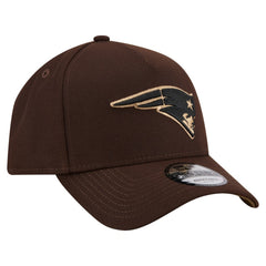 New England Patriots New Era Burnt Wood A-Frame 9FORTY Adjustable Hat Dark Brown - NFL
