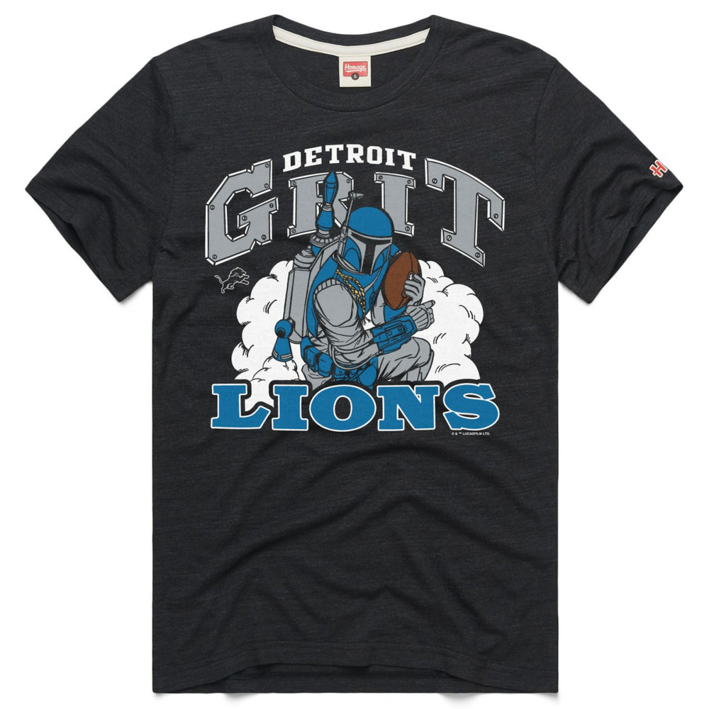 Detroit Lions Homage Unisex Star Wars x NFL Tri-Blend T-Shirt Charcoal - NFL