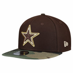 Dallas Cowboys Adult Burnt Wood Camo 9FIFTY Snapback Hat Dark Brown - NFL