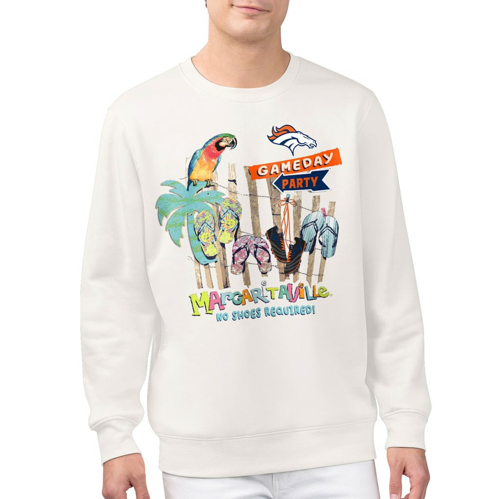 Denver Broncos Margaritaville Gameday Party Fleece Sweatshirt Cream - NFL