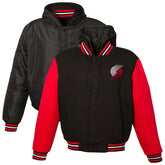 NBA - Portland Trail Blazers JH Design Youth Reversible Fleece Full-Zip Varsity Hoodie - Black