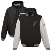 NBA - San Antonio Spurs JH Design 2014 NBA Finals Fleece Full-Zip Varsity Jacket - Black