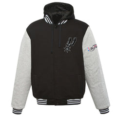 NBA - San Antonio Spurs JH Design 2014 NBA Finals Fleece Full-Zip Varsity Jacket - Black