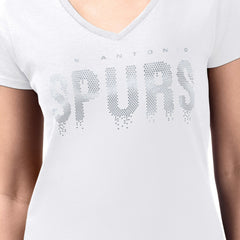 NBA - San Antonio Spurs G-III 4Her by Carl Banks Women's Super-Slim-Fit Metallic Drop Lightweight V-Neck T-Shirt - White