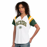 Green Bay Packers Starter Women's Game On Notch Neck T-Shirt White - NFL