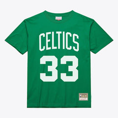 Mitchell & Ness - Larry Bird Boston Celtics Unisex Hardwood Classics Name & Number T-Shirt - Kelly Green