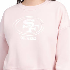 San Francisco 49ers Starter Women's Travel Pastels Boxy Fleece Sweatshirt Light Pink - NFL