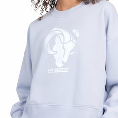 Los Angeles Rams Starter Women's Travel Pastels Boxy Fleece Sweatshirt Light Blue - NFL