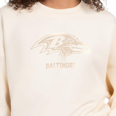 Baltimore Ravens Starter Women's Travel Pastels Boxy Fleece Sweatshirt Cream - NFL