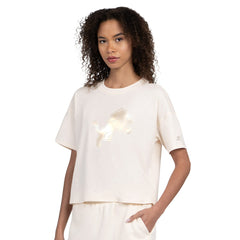 Detroit Lions Starter Women's Pastel Travel Boxy Cropped T-Shirt Cream - NFL
