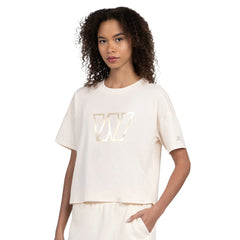 Washington Commanders Starter Women's Pastel Travel Boxy Cropped T-Shirt Cream - NFL
